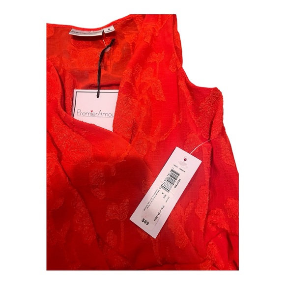 Premier Amour Vibrant Red Asymmetrical Ruffled Sundress - Picture 5 of 8